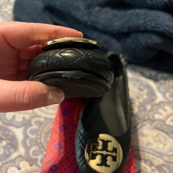 Black Quilted Tory Burch Minnie flats. - Picture 6 of 6